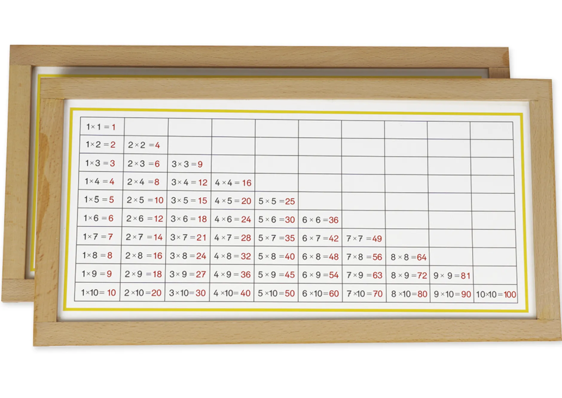 TimeTEX Multiplikationstabellen im Holzrahmen "Montessori Premium"