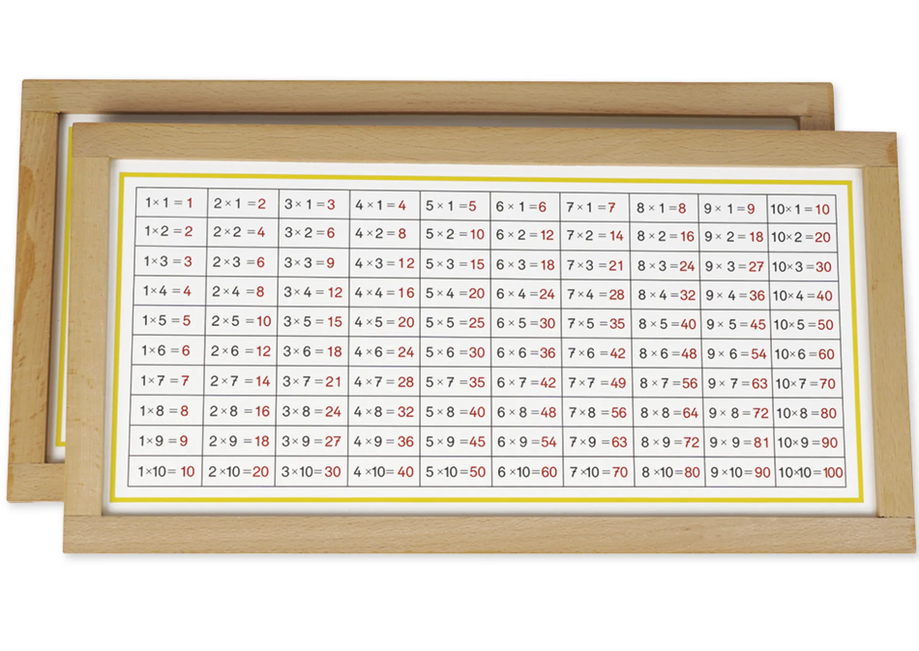 TimeTEX Multiplikationstabellen im Holzrahmen "Montessori Premium"