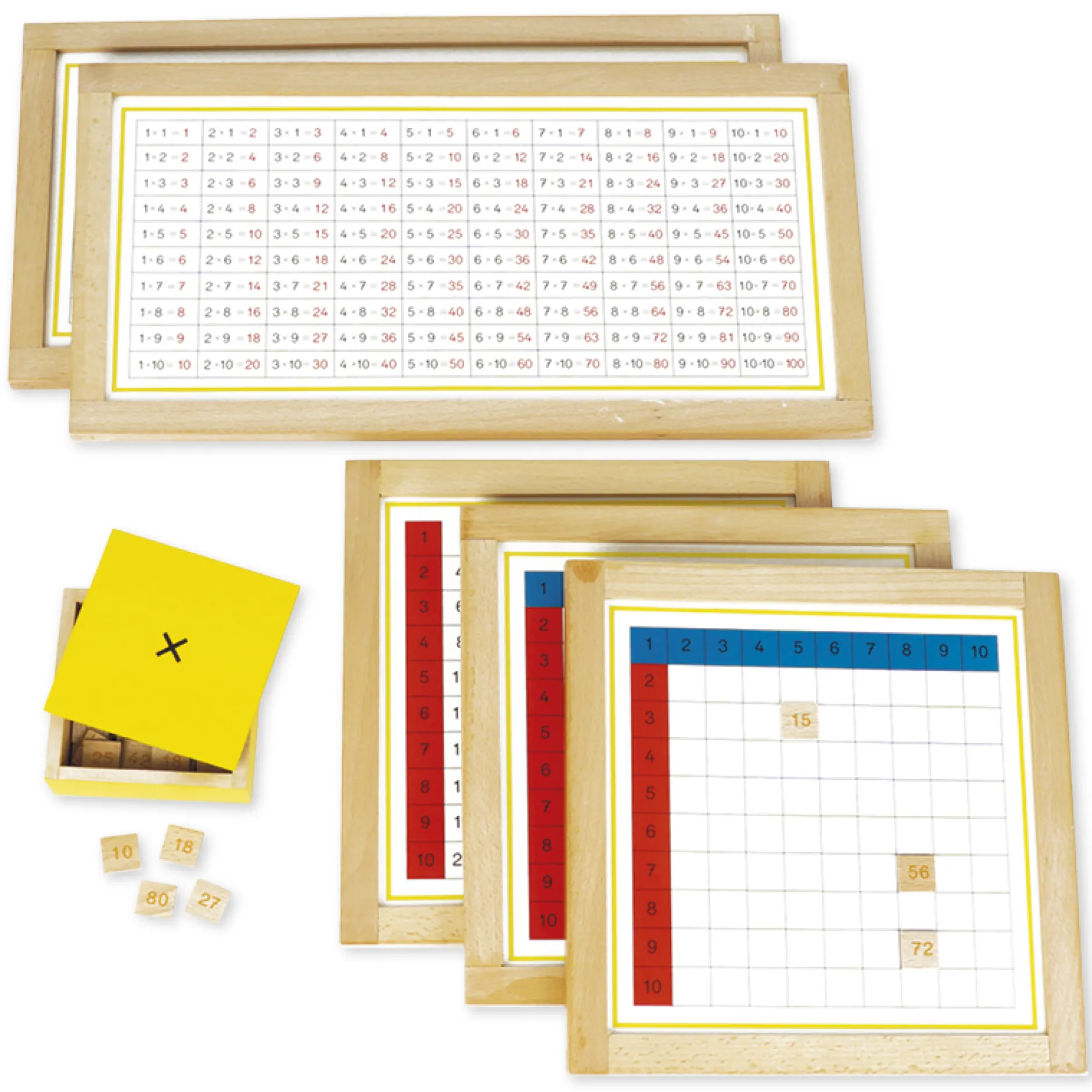 TimeTEX Multiplikationstabellen im Holzrahmen "Montessori Premium"