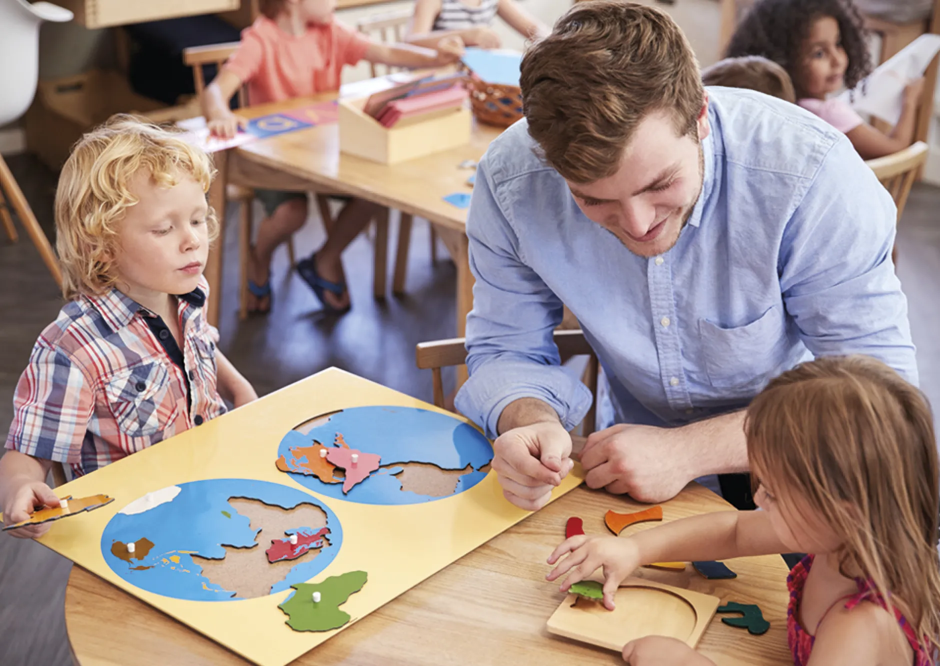 TimeTEX Puzzlekarte Erdteile "Montessori Premium"