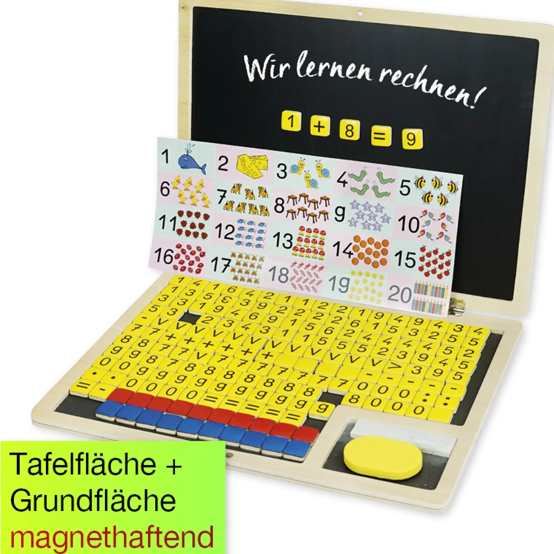 TimeTEX Rechen-Klapp-Computer, 189-tlg., Holz, magnetisch