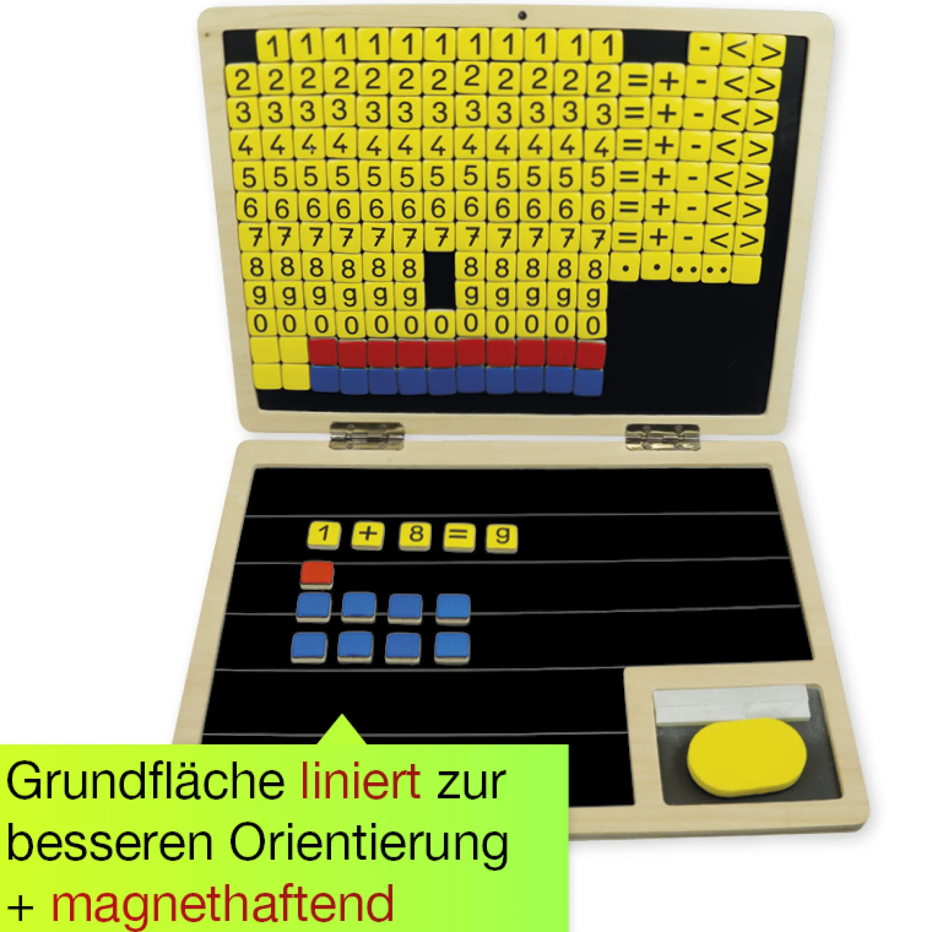 TimeTEX Rechen-Klapp-Computer, 189-tlg., Holz, magnetisch