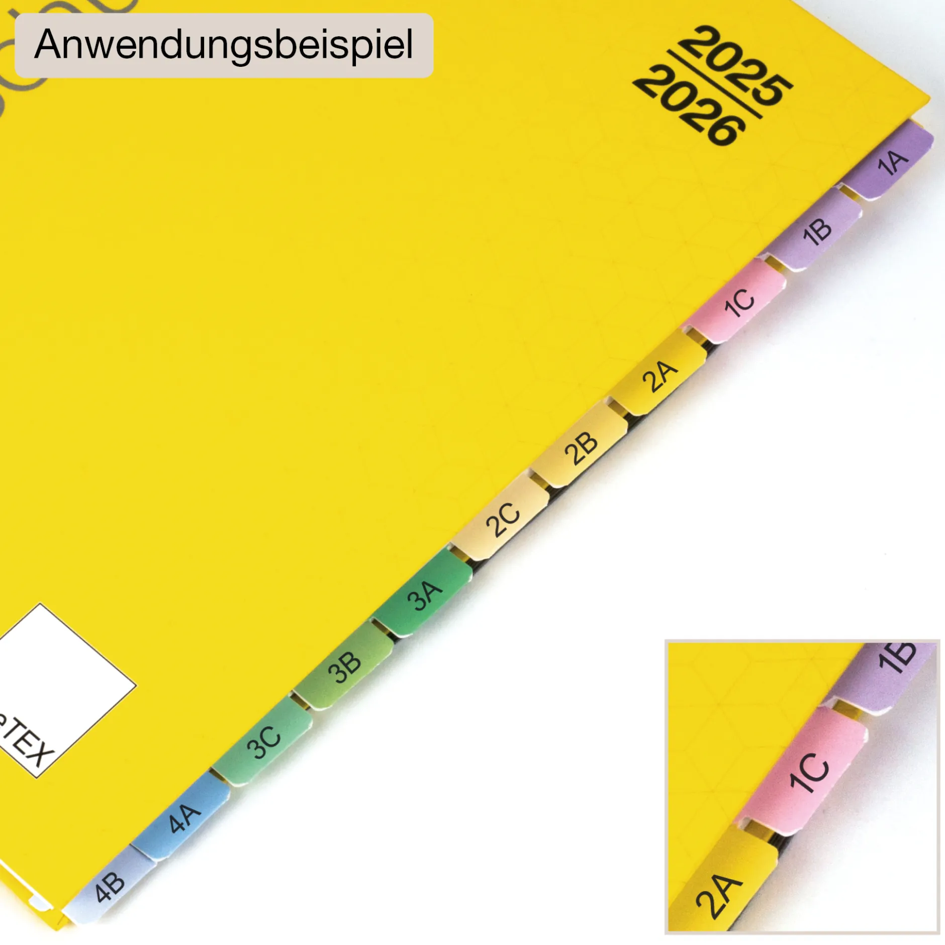 TimeTEX Register-Taben XL 23-tlg., selbstklebend, aus Karton-Papier