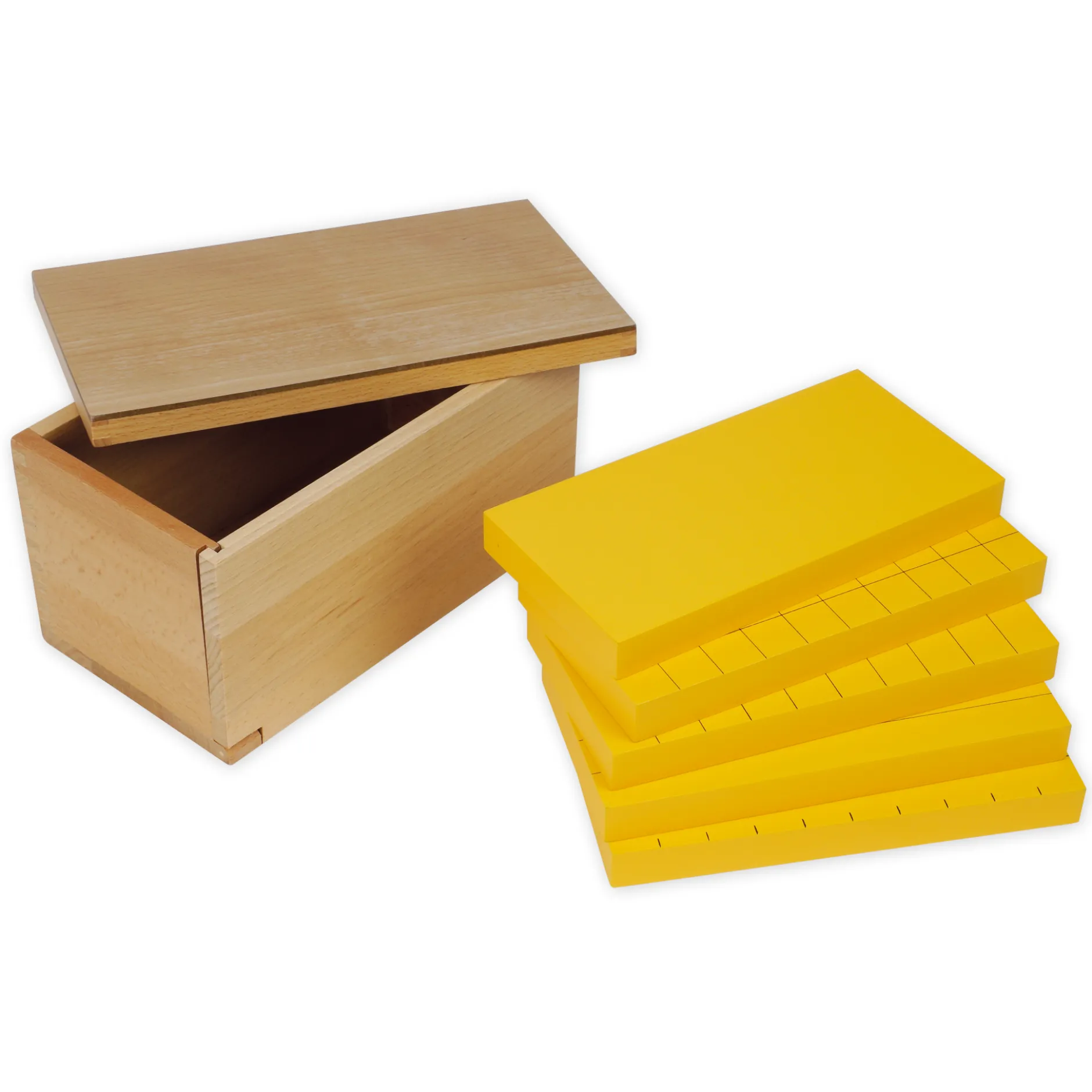 TimeTEX Satz mit fünf gelben Prismen "Montessori Premium"