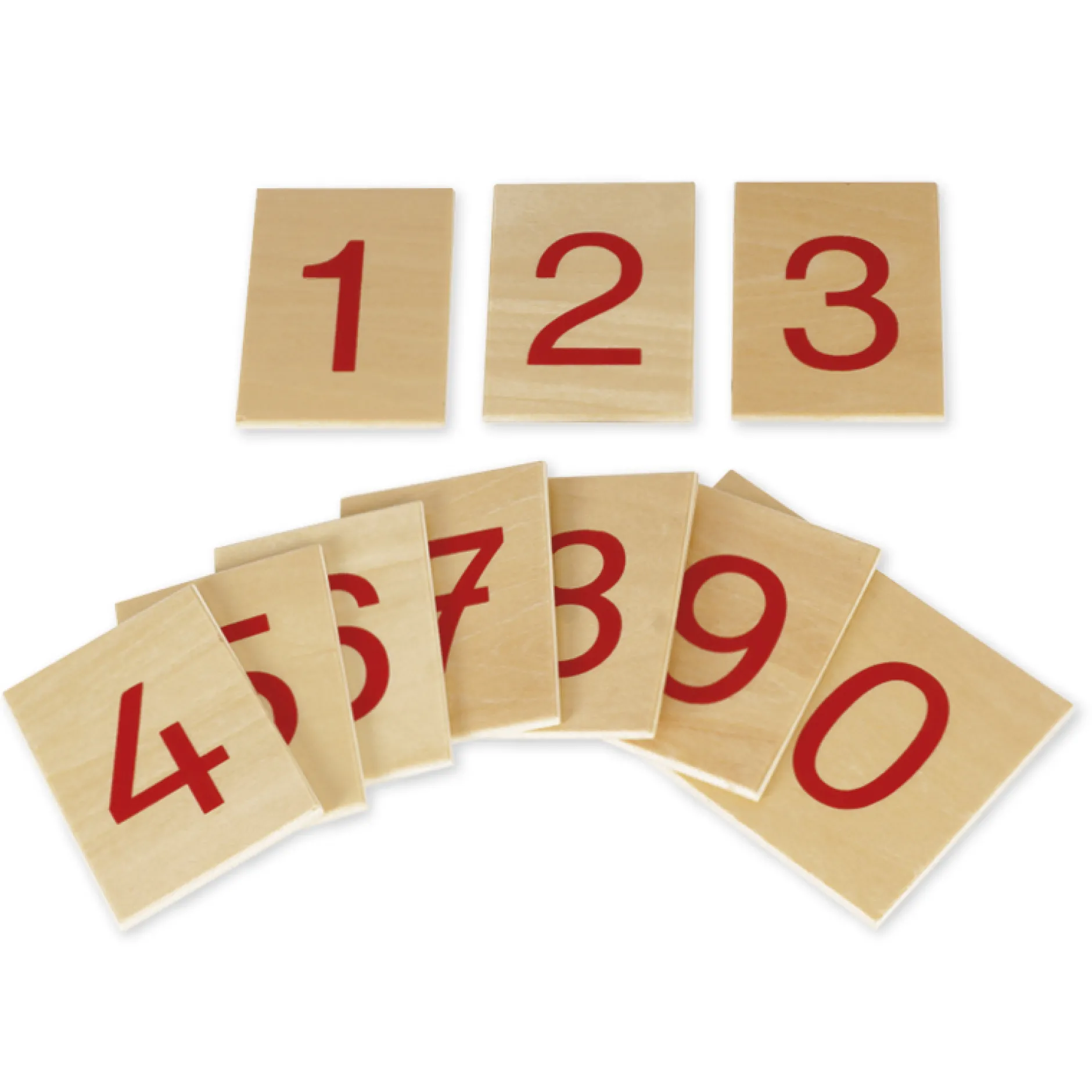 TimeTEX Satz Ziffern 1-10 auf Holzbrettchen "Montessori Premium"