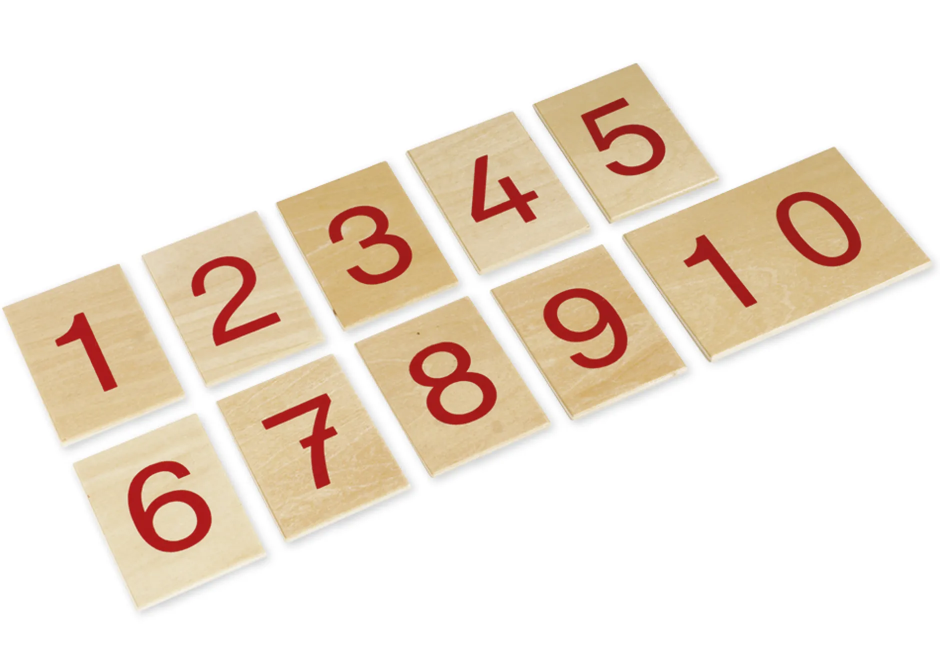 TimeTEX Satz Ziffern 1-10 auf Holzbrettchen "Montessori Premium"