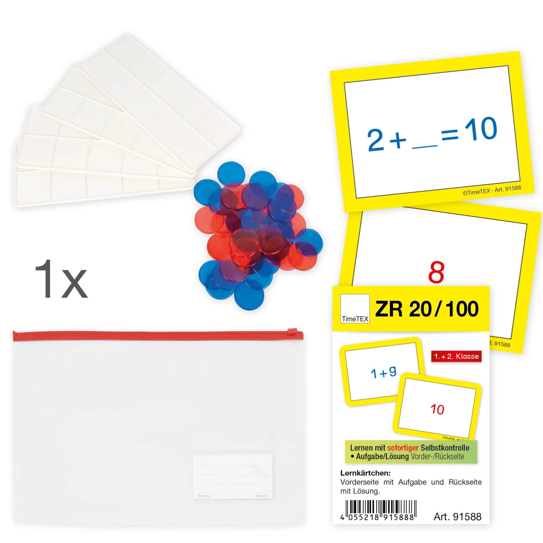 TimeTEX Schüler-Übungsset "Zahlenraum bis 20", 46-tlg. in Dokumentenmappe