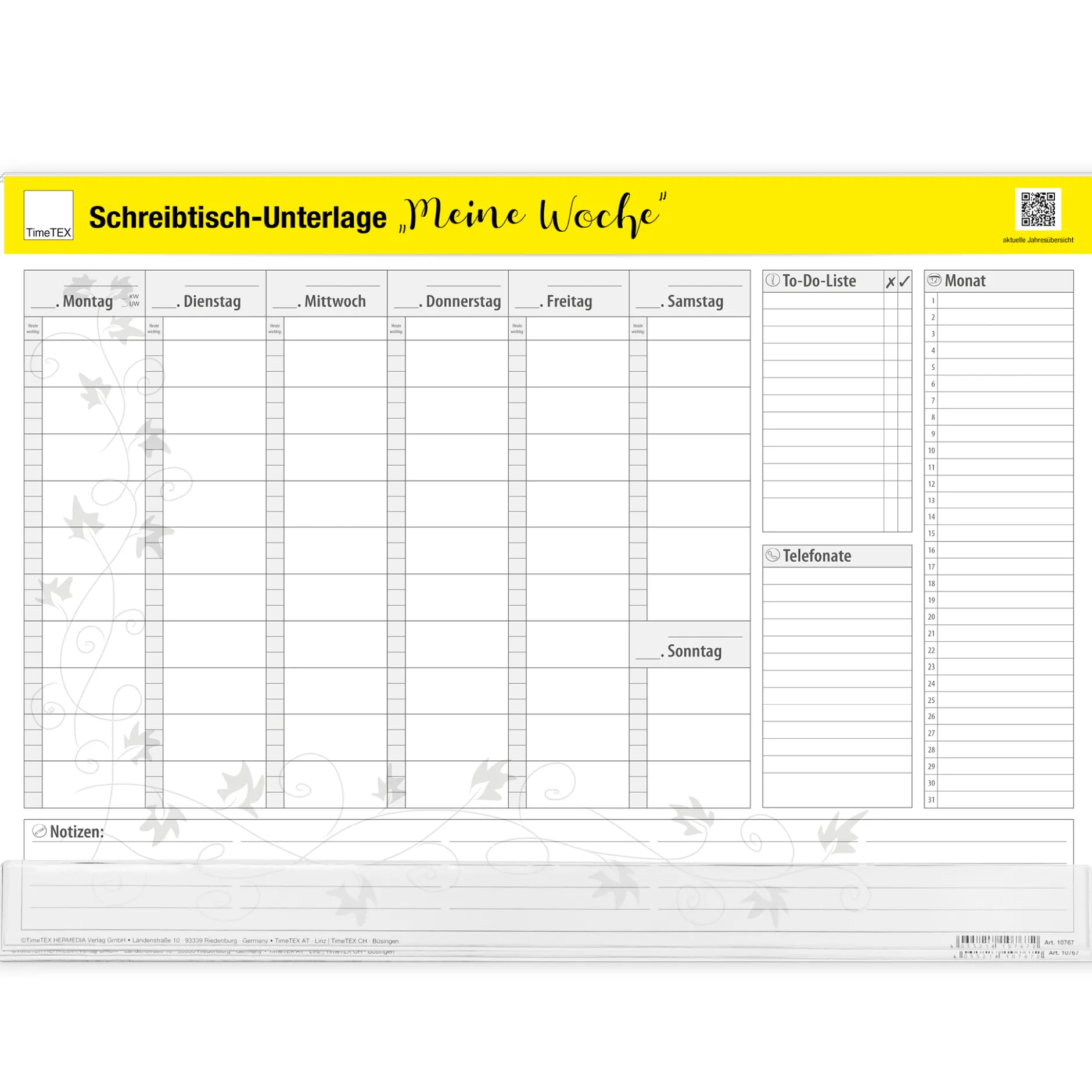 TimeTEX Schreibtisch-Unterlage "Meine Woche"