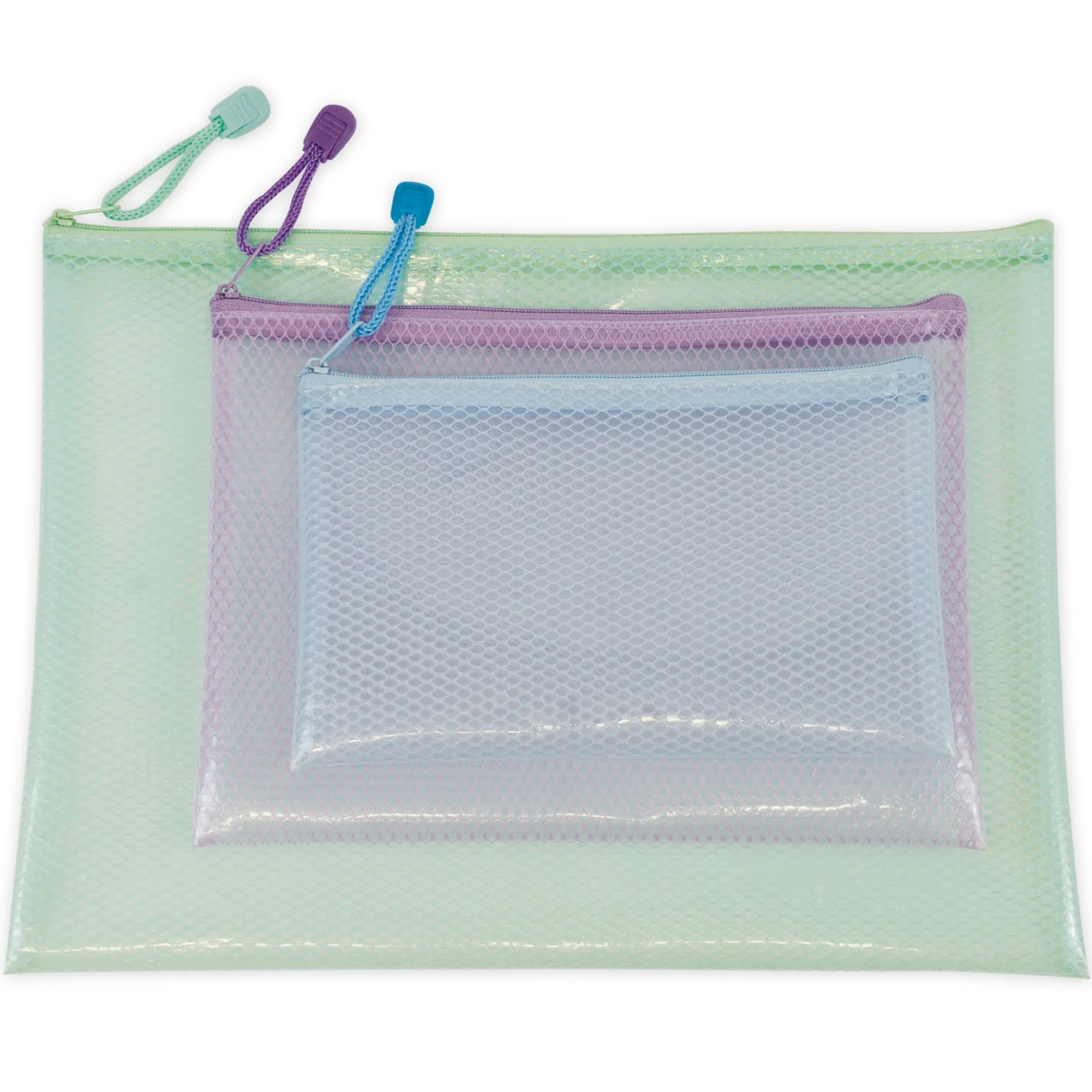 TimeTEX Set Flexo-Utensilien-Taschen farbig, 3-tlg.