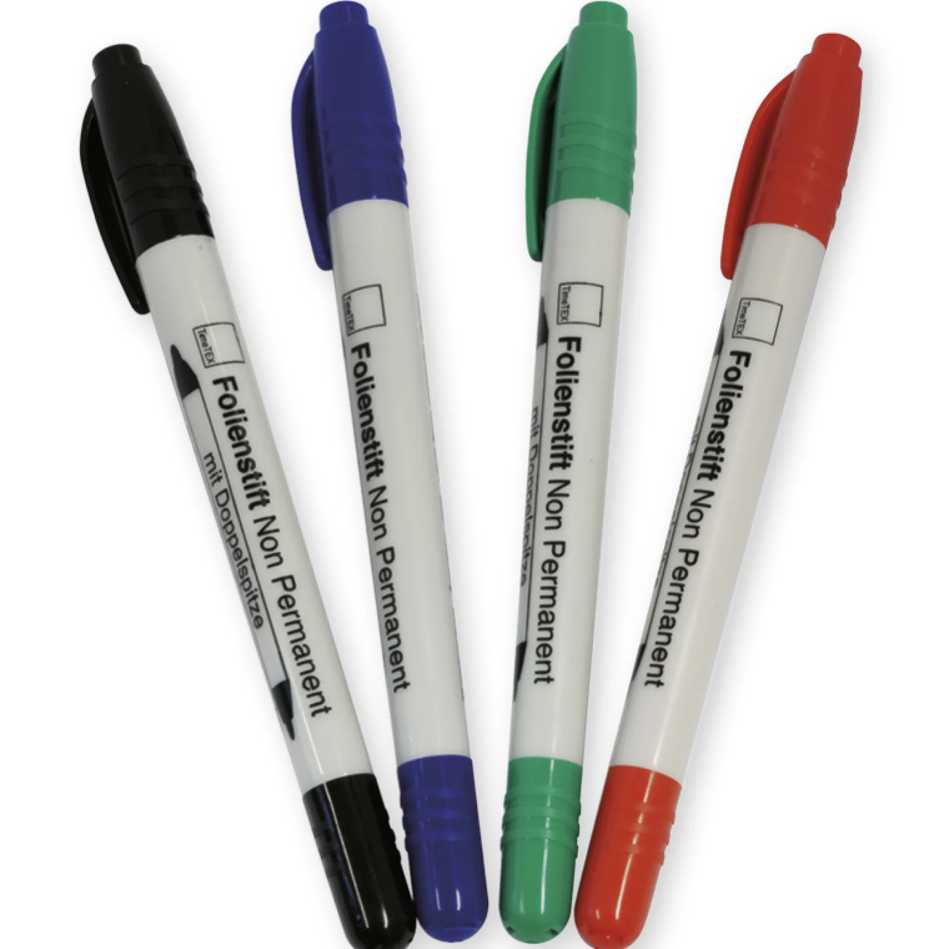 TimeTEX-Set Folienstifte mit Doppelspitze, 4-tlg., non Permanent - abwischbar