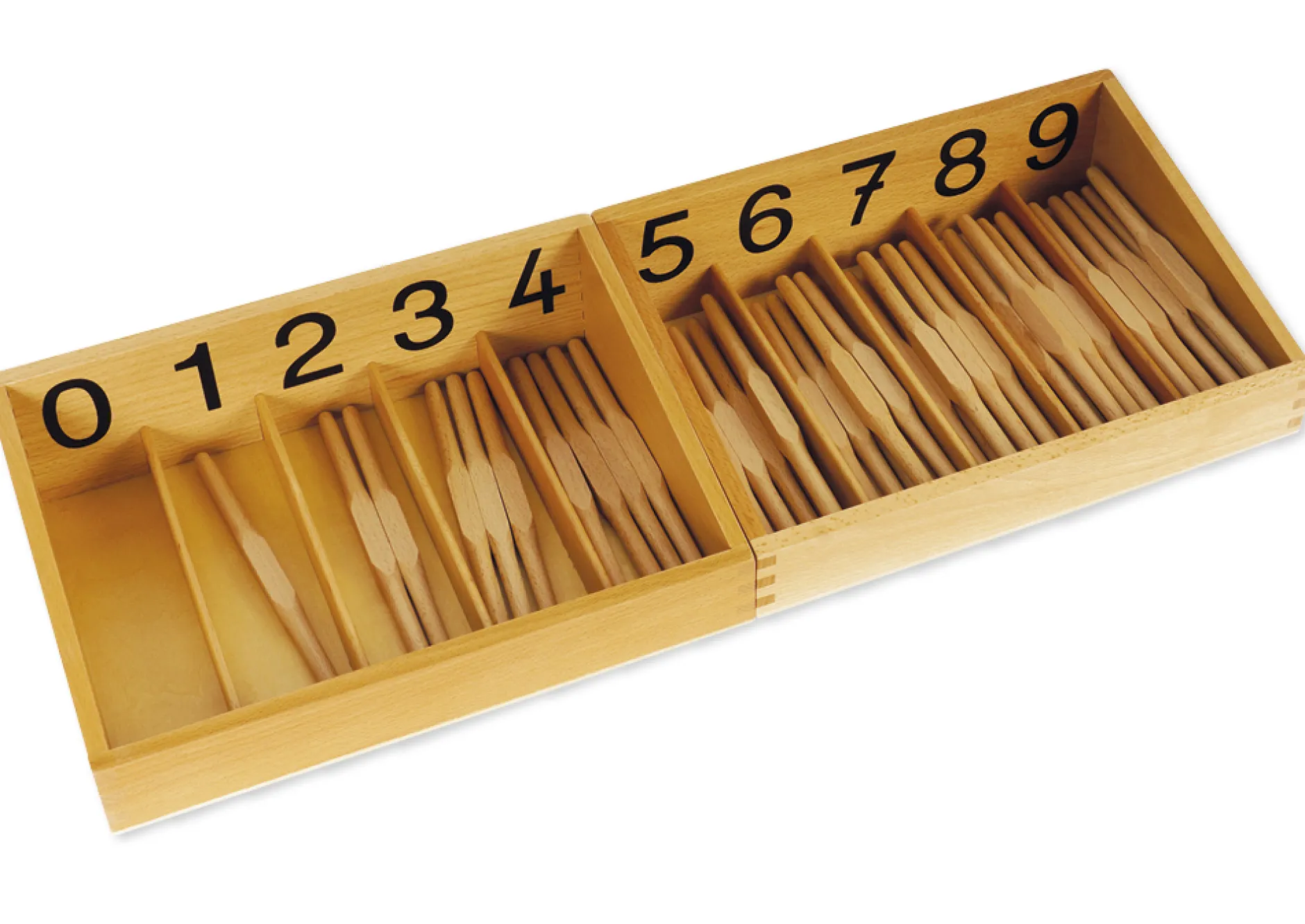 TimeTEX Spindelkästen 0-9, Druckschrift "Montessori Premium"
