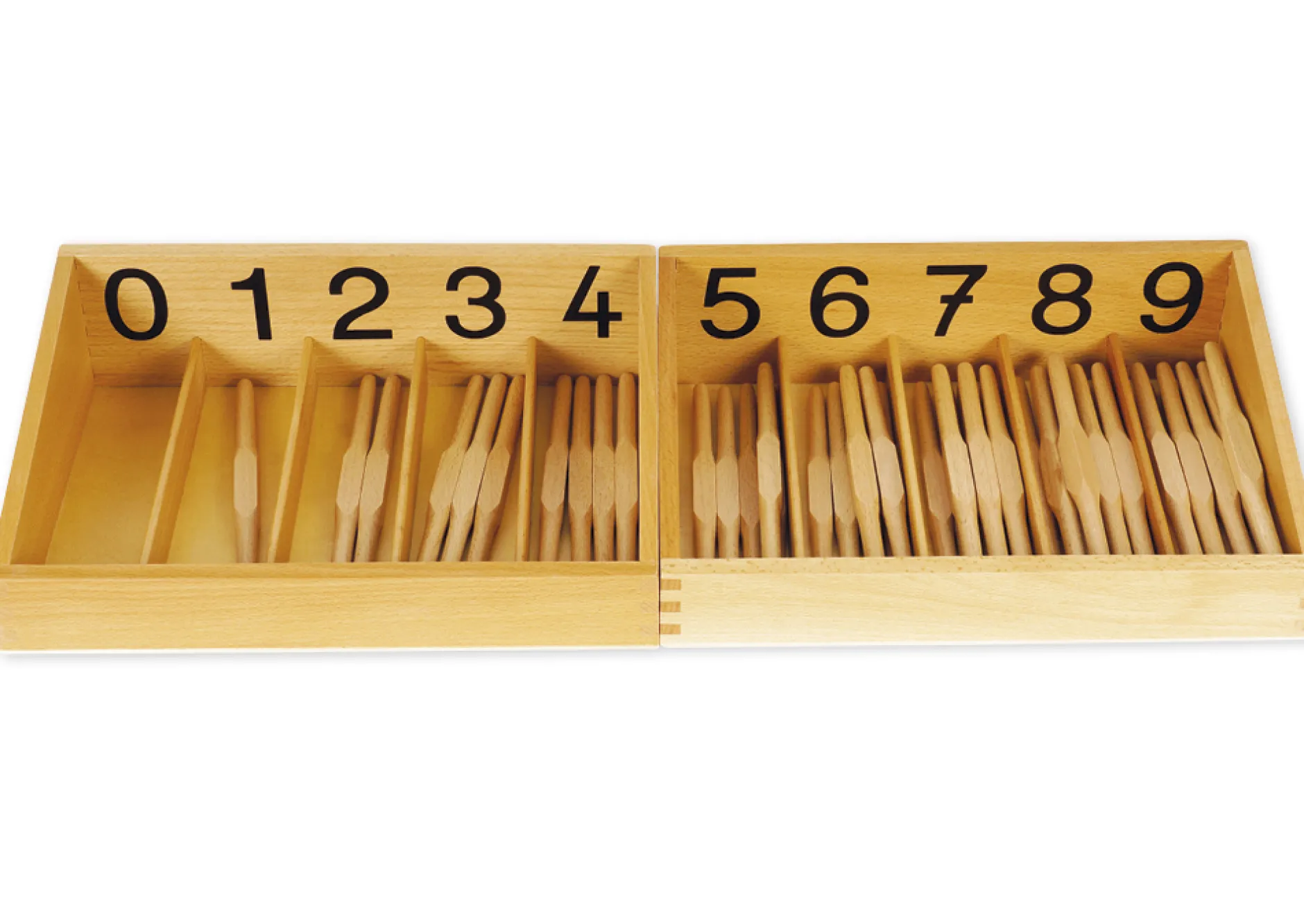 TimeTEX Spindelkästen 0-9, Druckschrift "Montessori Premium"