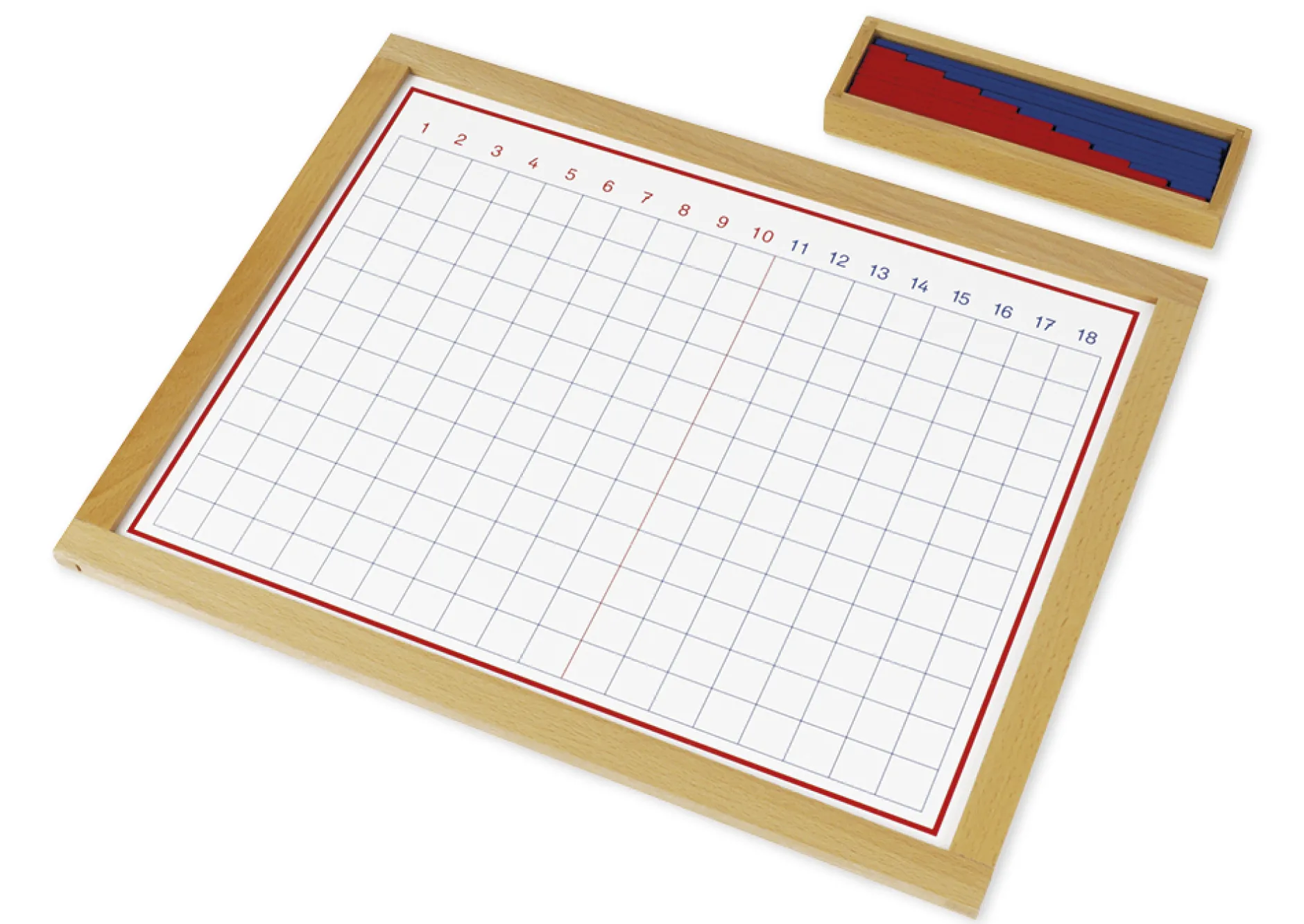 TimeTEX Streifenbrett zur Addition, im Holzrahmen "Montessori Premium"