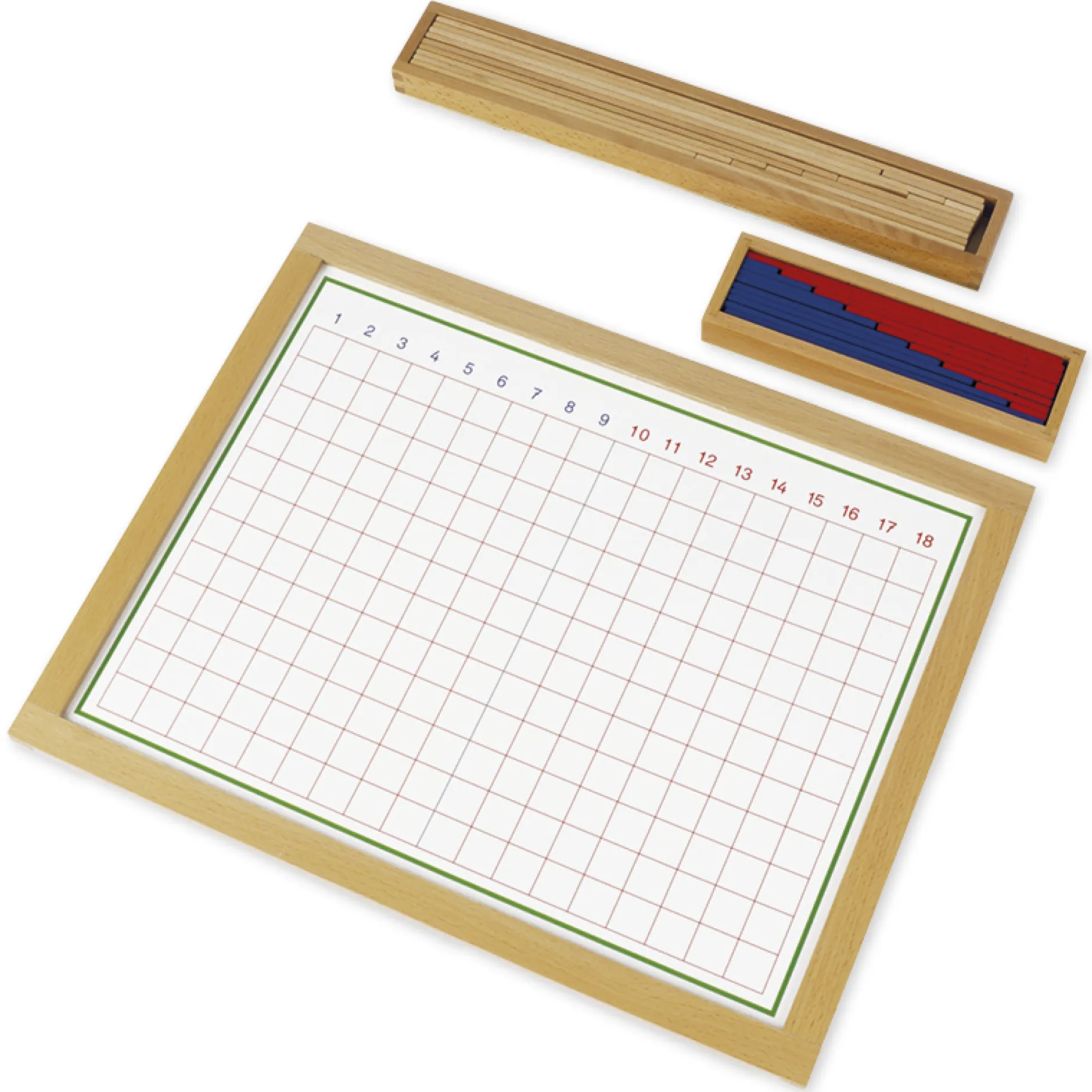 TimeTEX Streifenbrett zur Subtraktion, im Holzrahmen "Montessori Premium"