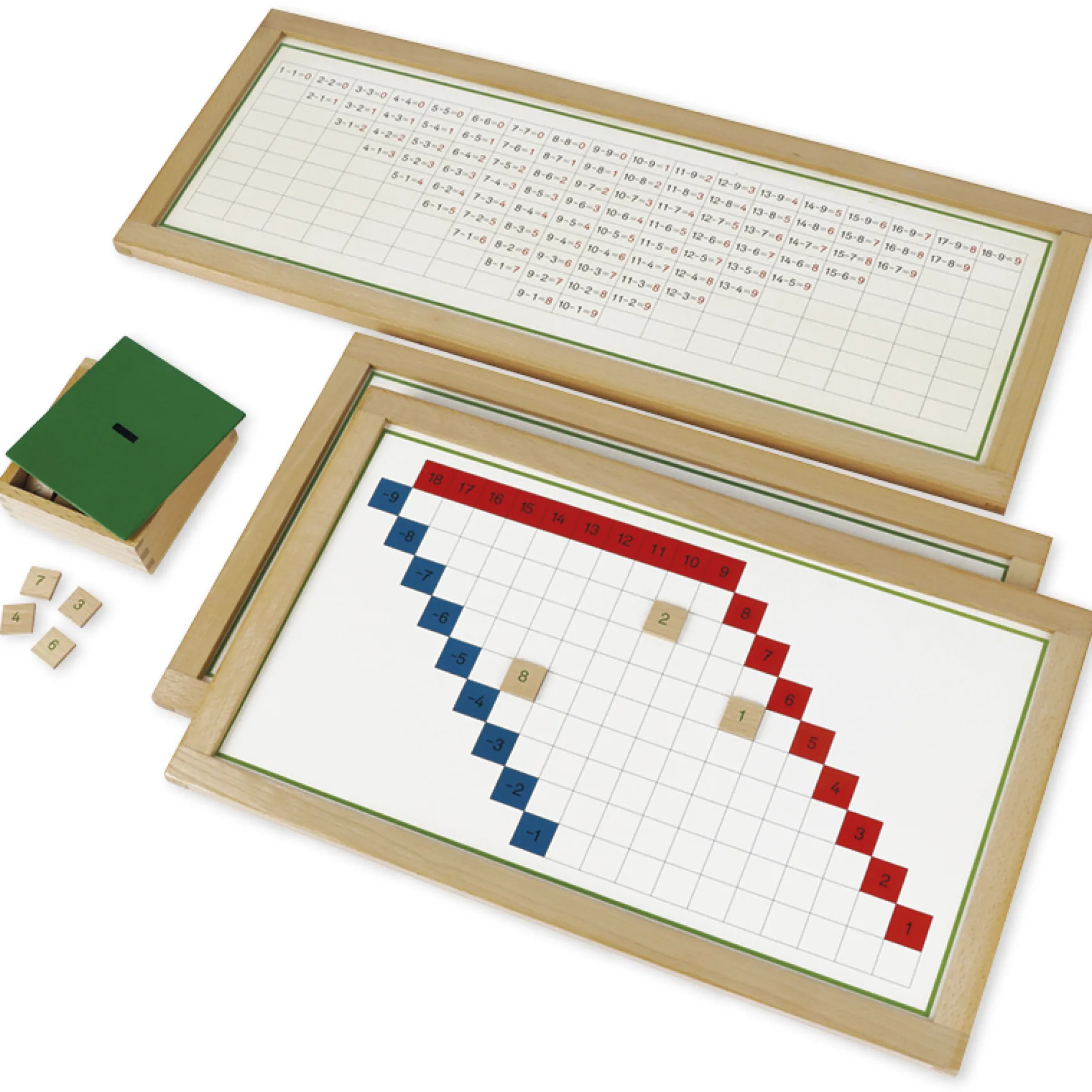 TimeTEX Subtraktionstabellen im Holzrahmen "Montessori Premium"