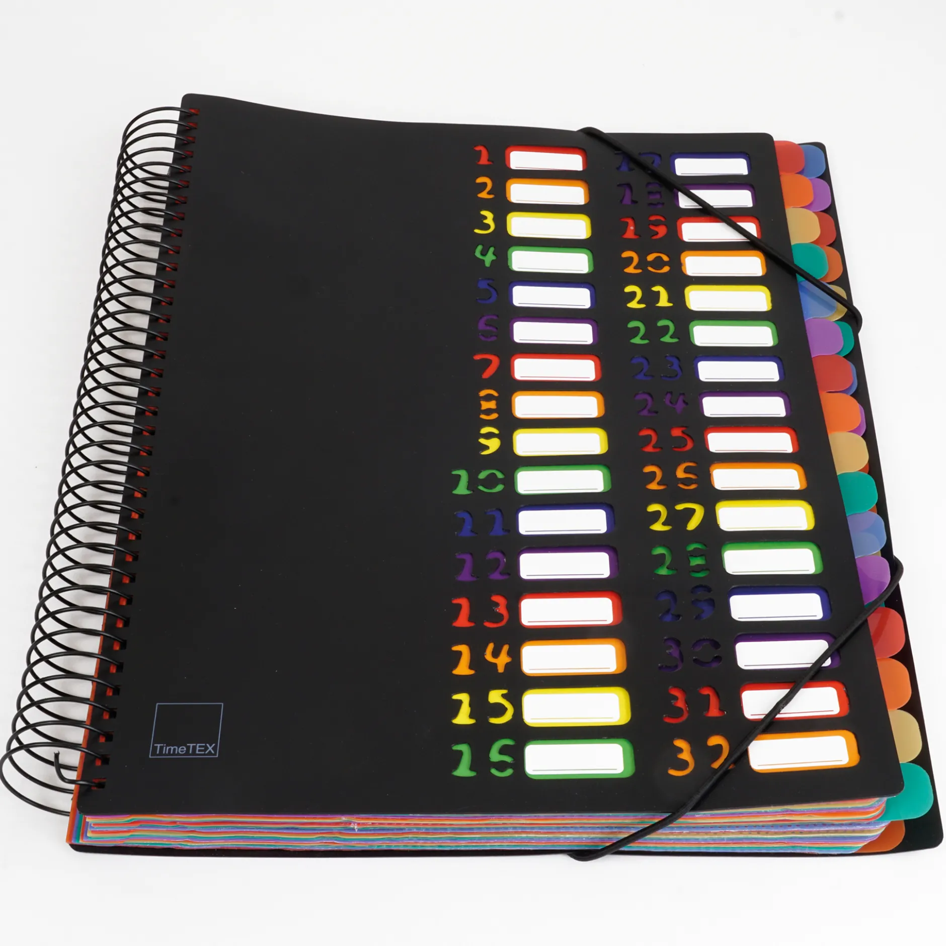 TimeTEX Tisch-Fächermappe 1-32 A4, farbig mit Verschlussgummi