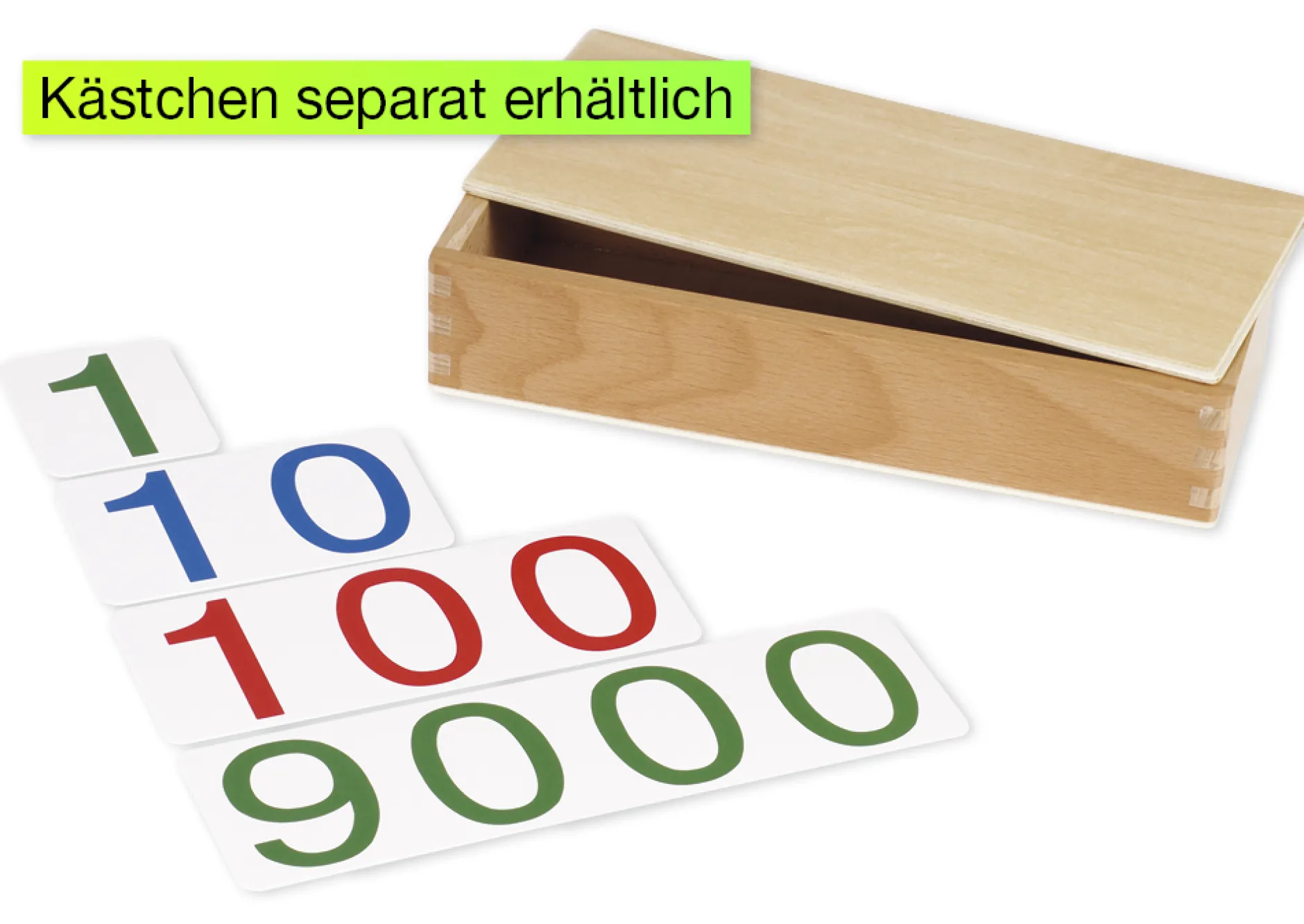 TimeTEX Zahlenkarten groß, 1-9.000, Kunststoff "Montessori Premium"