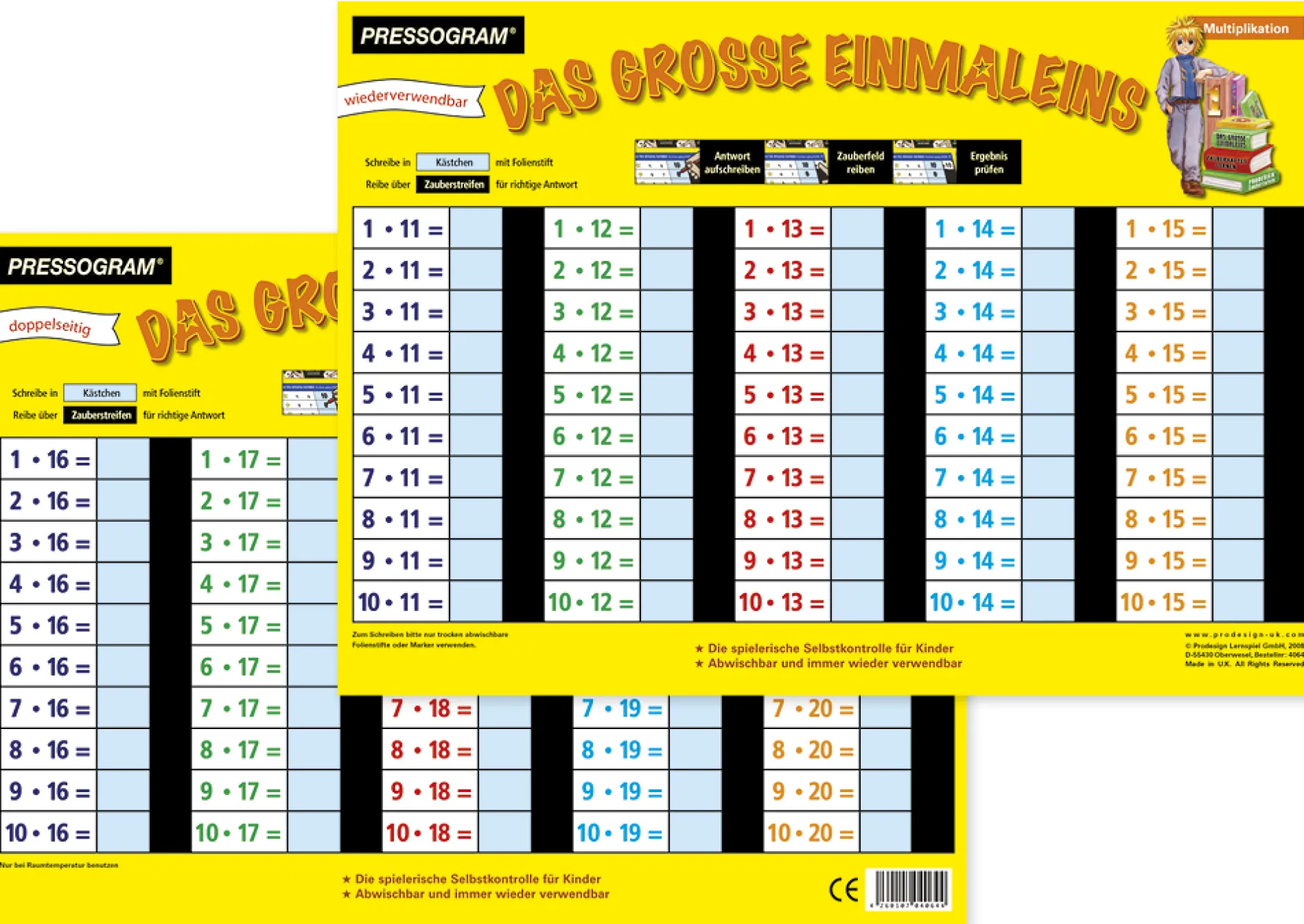 TimeTEX Zaubertafel "Mathematik" Großes 1 x 1
