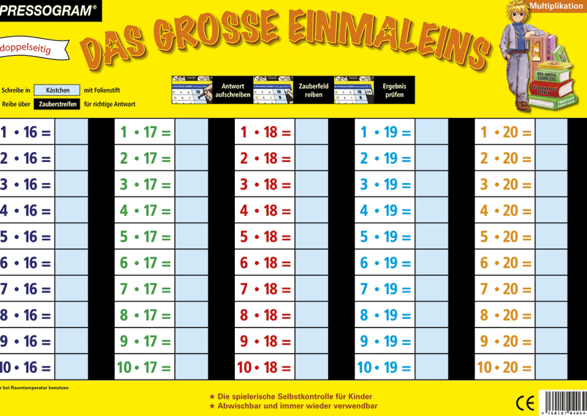 TimeTEX Zaubertafel "Mathematik" Großes 1 x 1