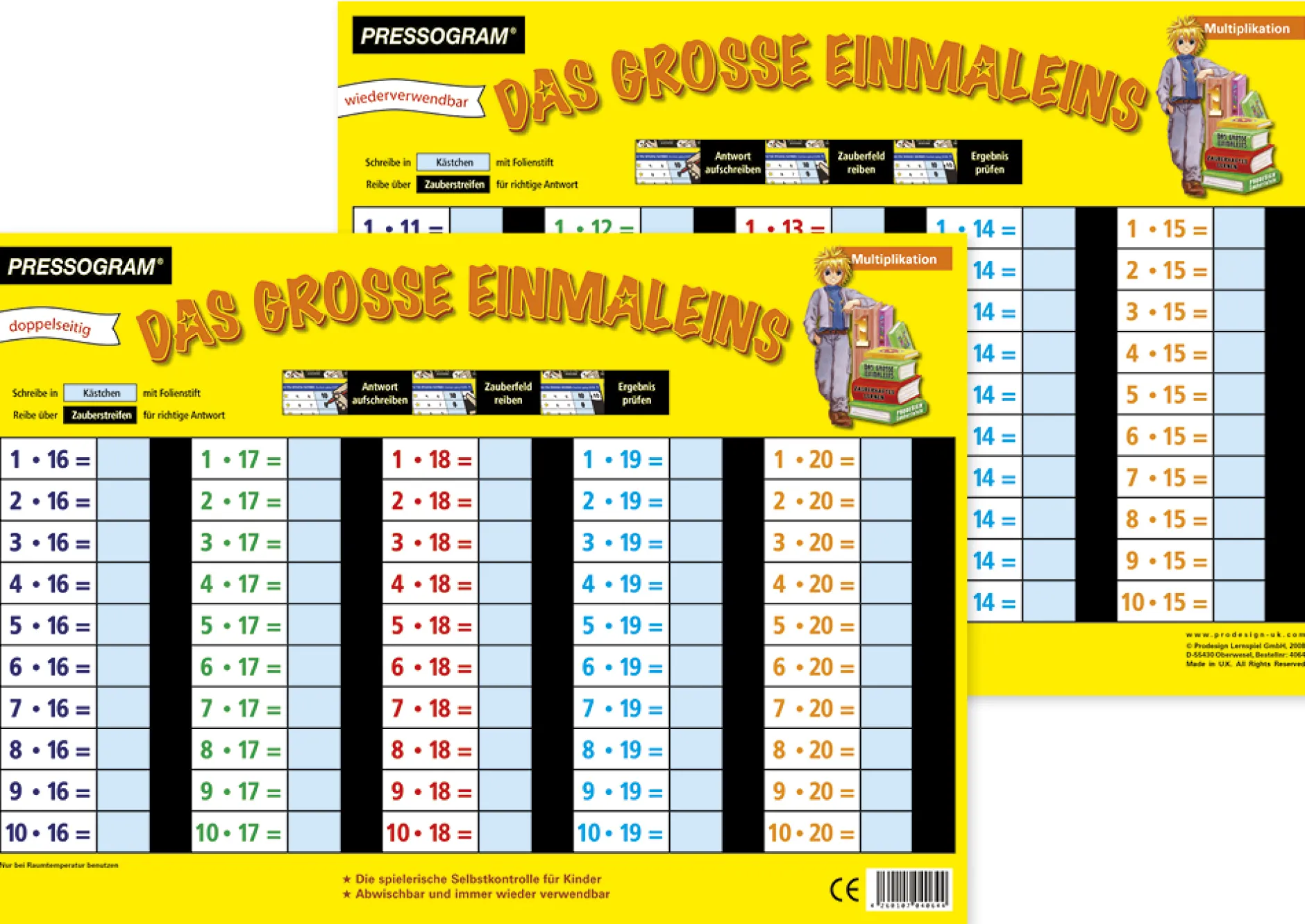 TimeTEX Zaubertafel "Mathematik" Großes 1 x 1