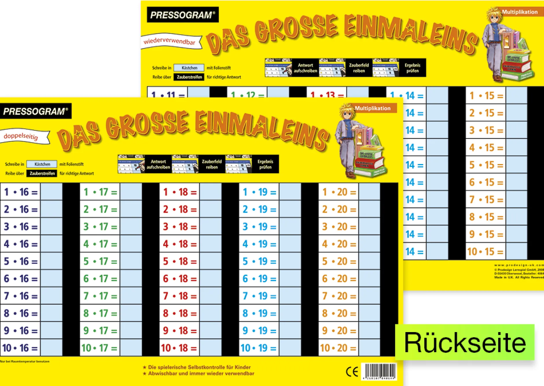 TimeTEX Zaubertafel "Mathematik" Großes 1 x 1