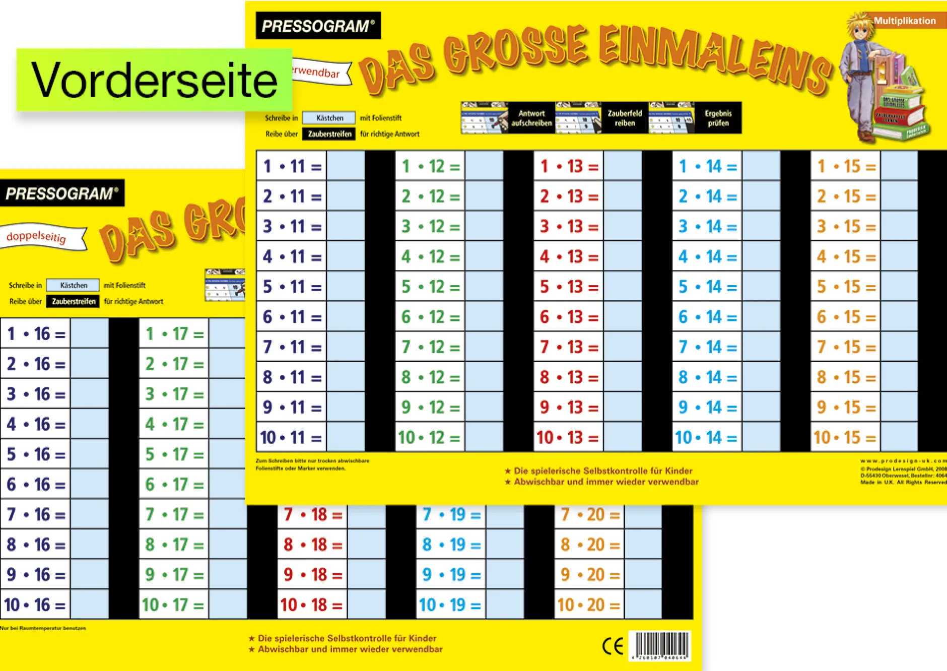 TimeTEX Zaubertafel "Mathematik" Großes 1 x 1