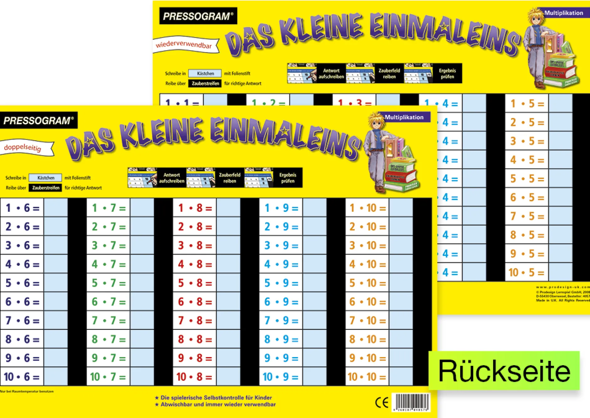 TimeTEX Zaubertafel "Mathematik" Kleines 1 x 1