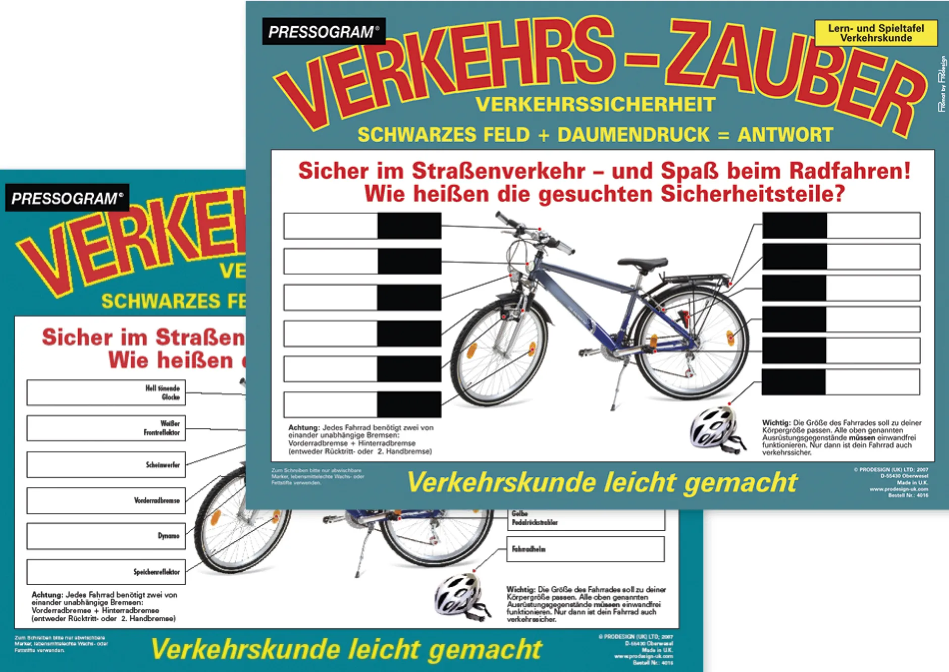 TimeTEX Zaubertafel "Verkehrserziehung" Fahrrad-Verkehrssicheheit