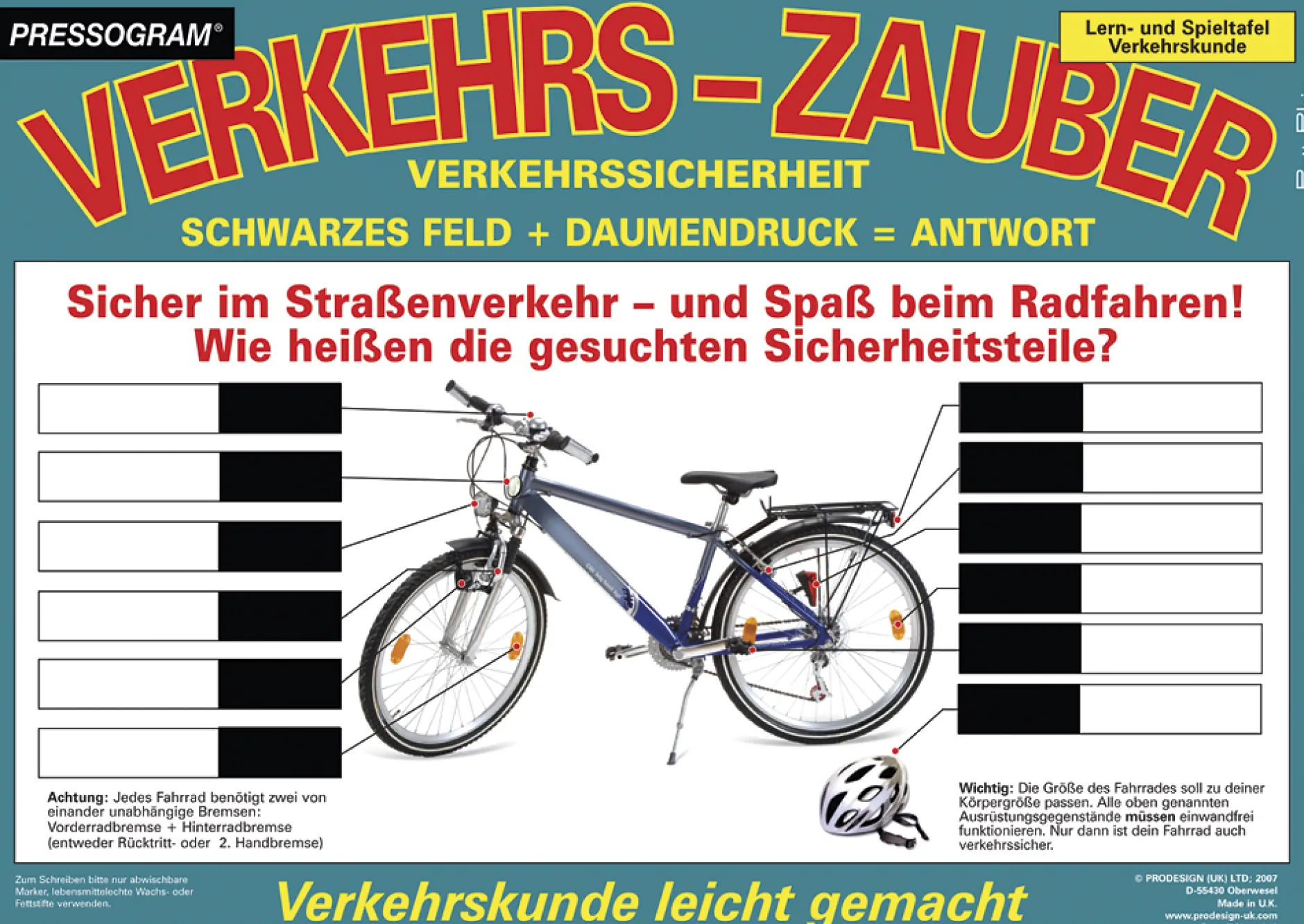 TimeTEX Zaubertafel "Verkehrserziehung" Fahrrad-Verkehrssicheheit