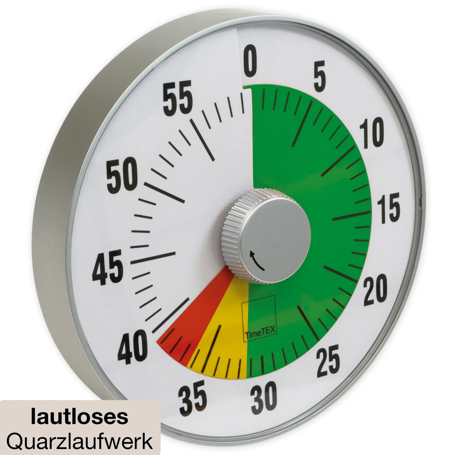 TimeTEX Zeitdauer-Uhr "lautlos" L, 19 cm ø mit Ampelscheibe