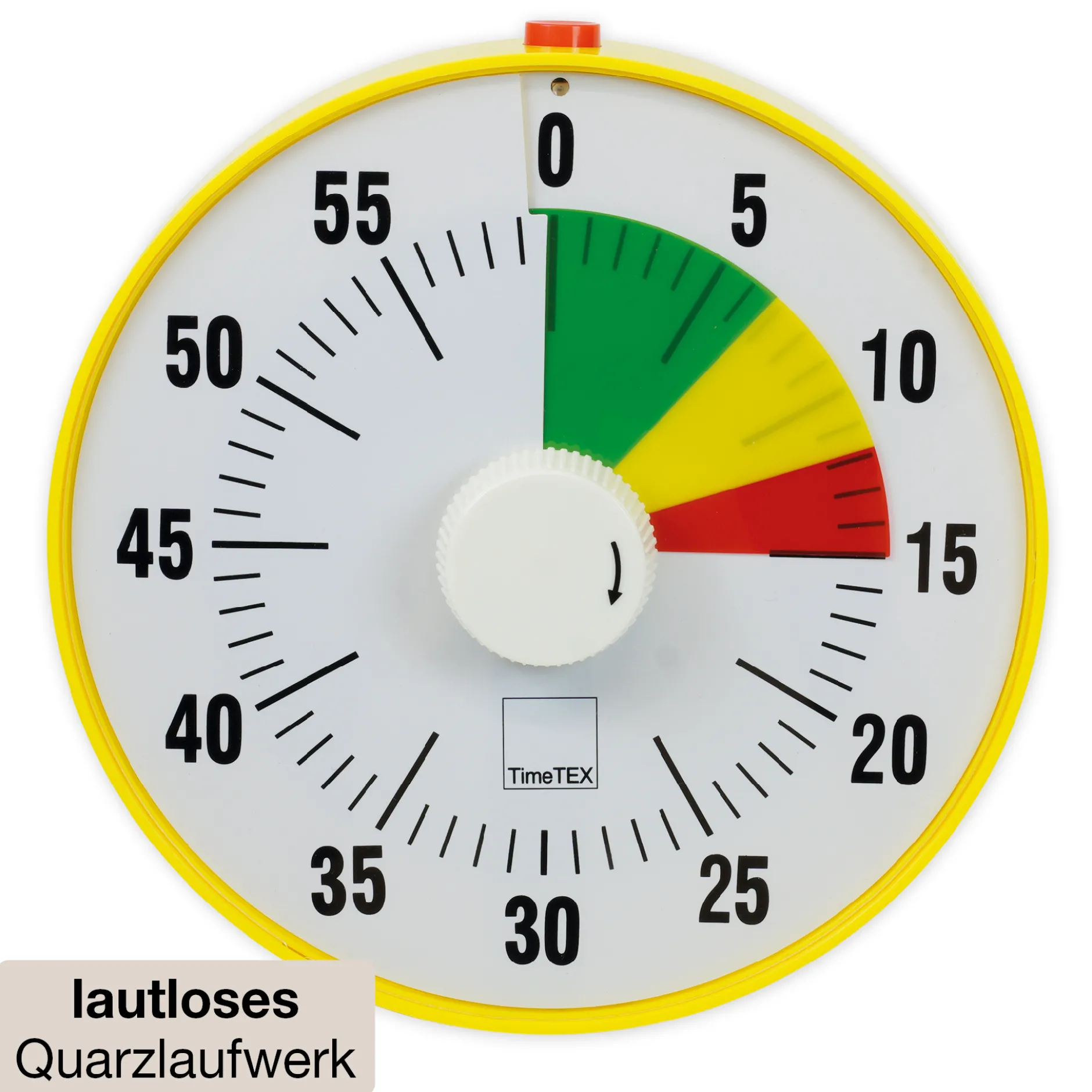 TimeTEX Zeitdauer-Uhr "lautlos" L, 19 cm ø, mit Ampelscheibe + Pausentaste
