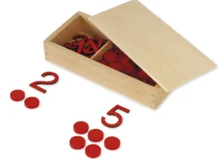 TimeTEX Ziffern und Chips, in Holzbox "Montessori Premium"