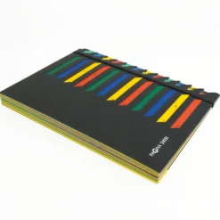 Tisch-Fächermappe 1-12 aus Pappe A4, farbig mit Verschlussgummi