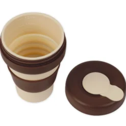 Trinkbecher mit Deckel aus Silikon, faltbar, 355 ml