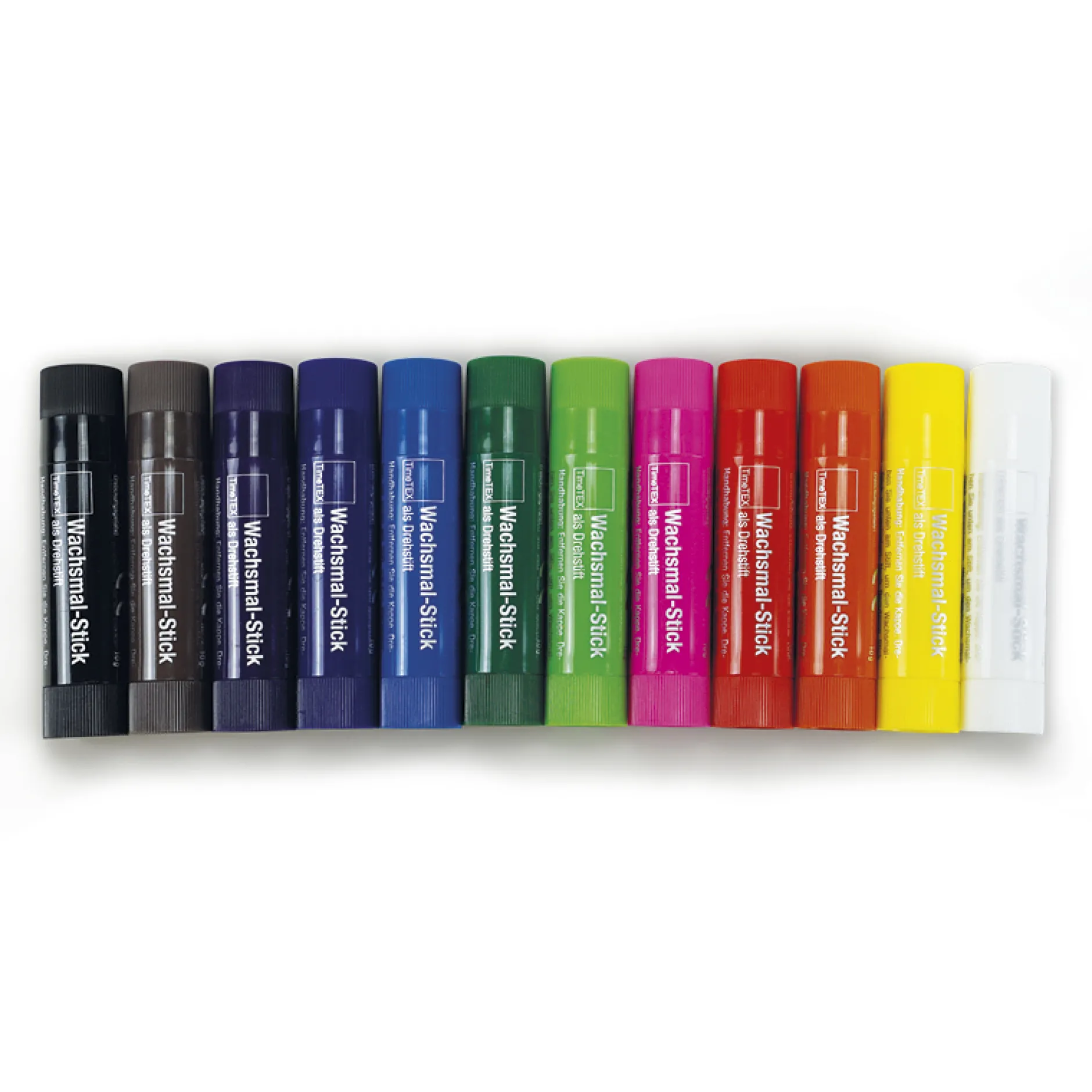 Wachsmal-Sticks 12 Farben als Drehstift