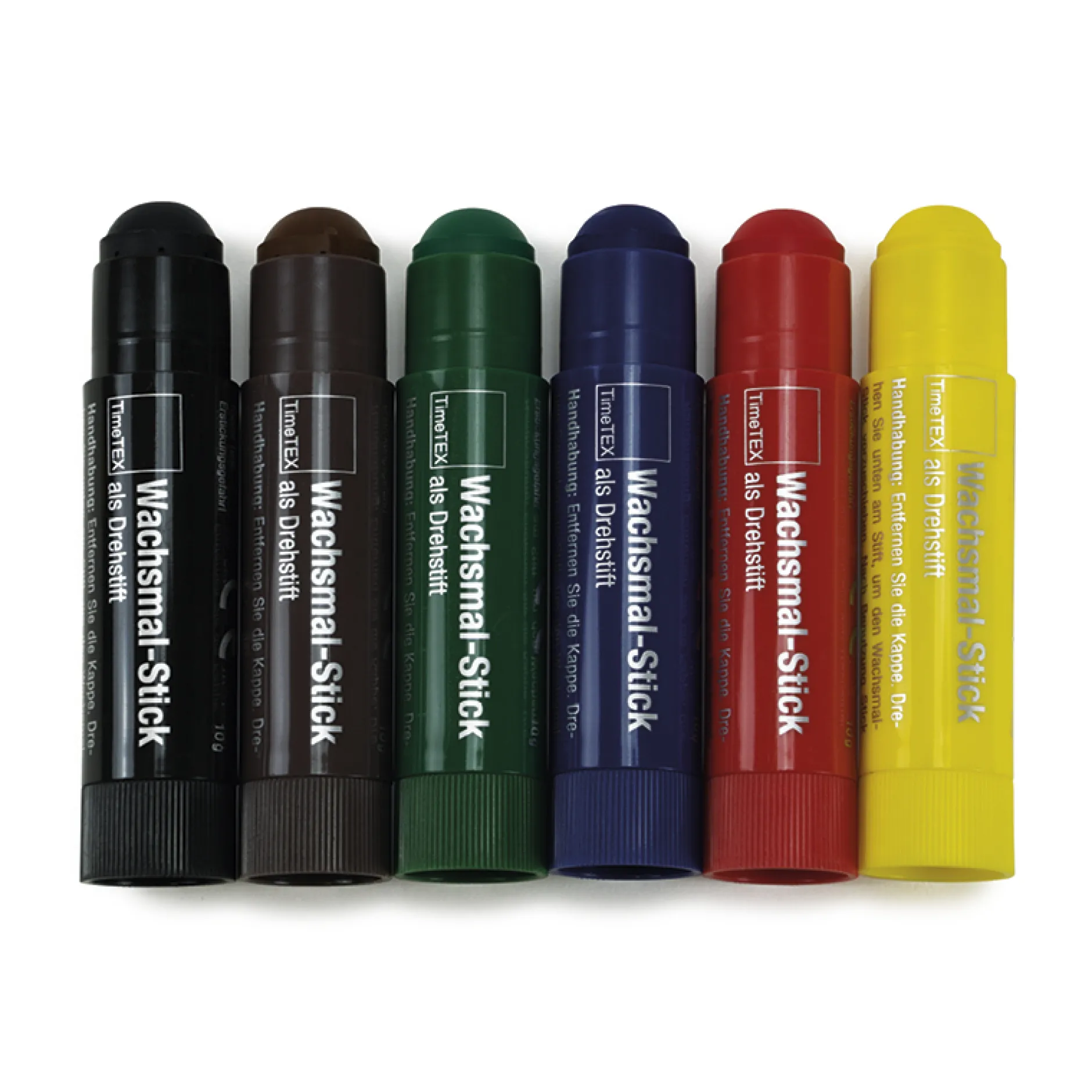 Wachsmal-Sticks 6 Farben als Drehstift