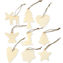 Weihnachtsbaum-Schmuck aus Holz, 72-tlg.