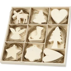 Weihnachtsbaum-Schmuck aus Holz, 72-tlg.