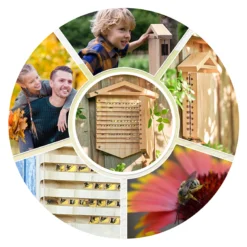 Wildbienen-Beobachtungshotel zum Aufklappen