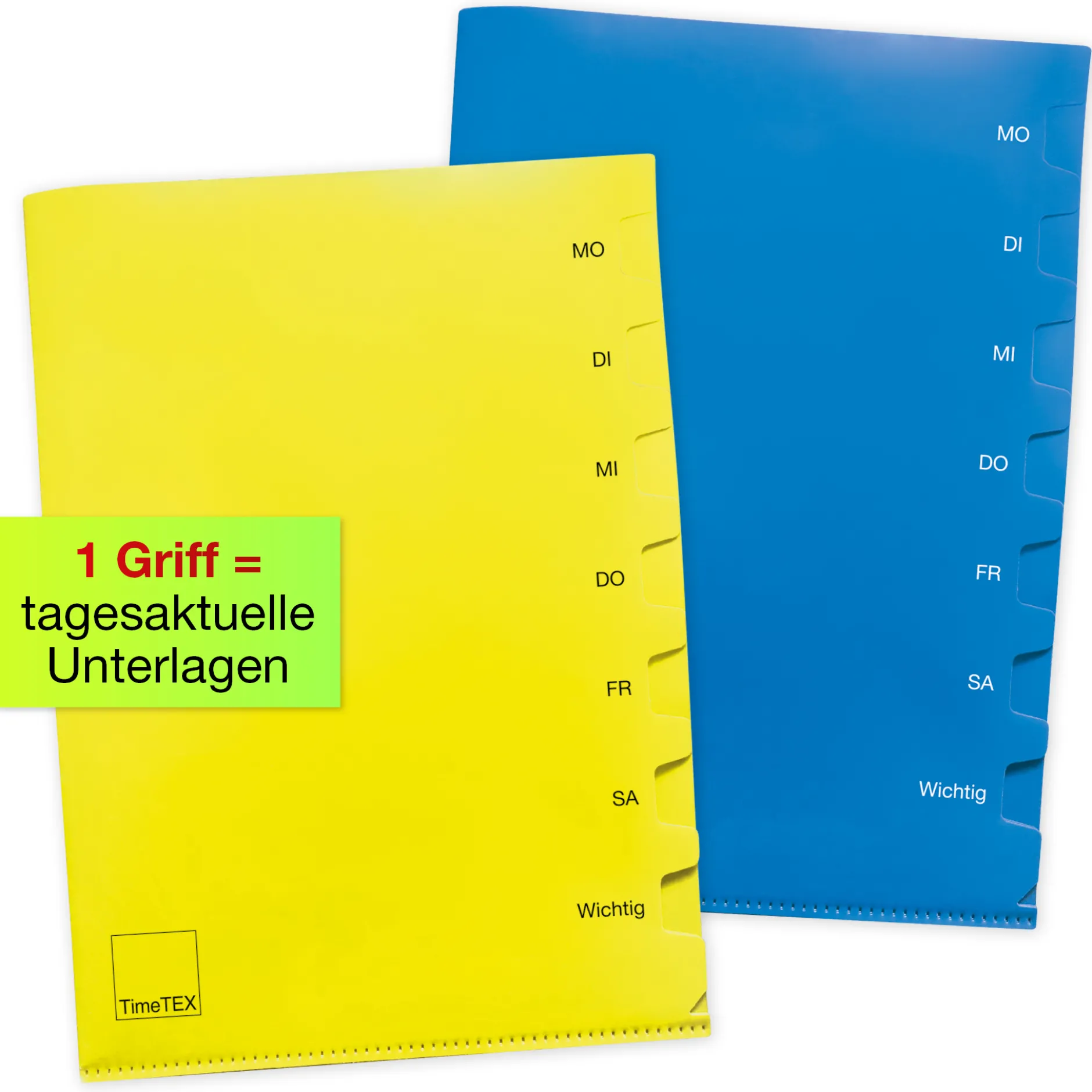 Wochentags-Mappe A4-Plus, 2 Stück, 7 Unterteilungen