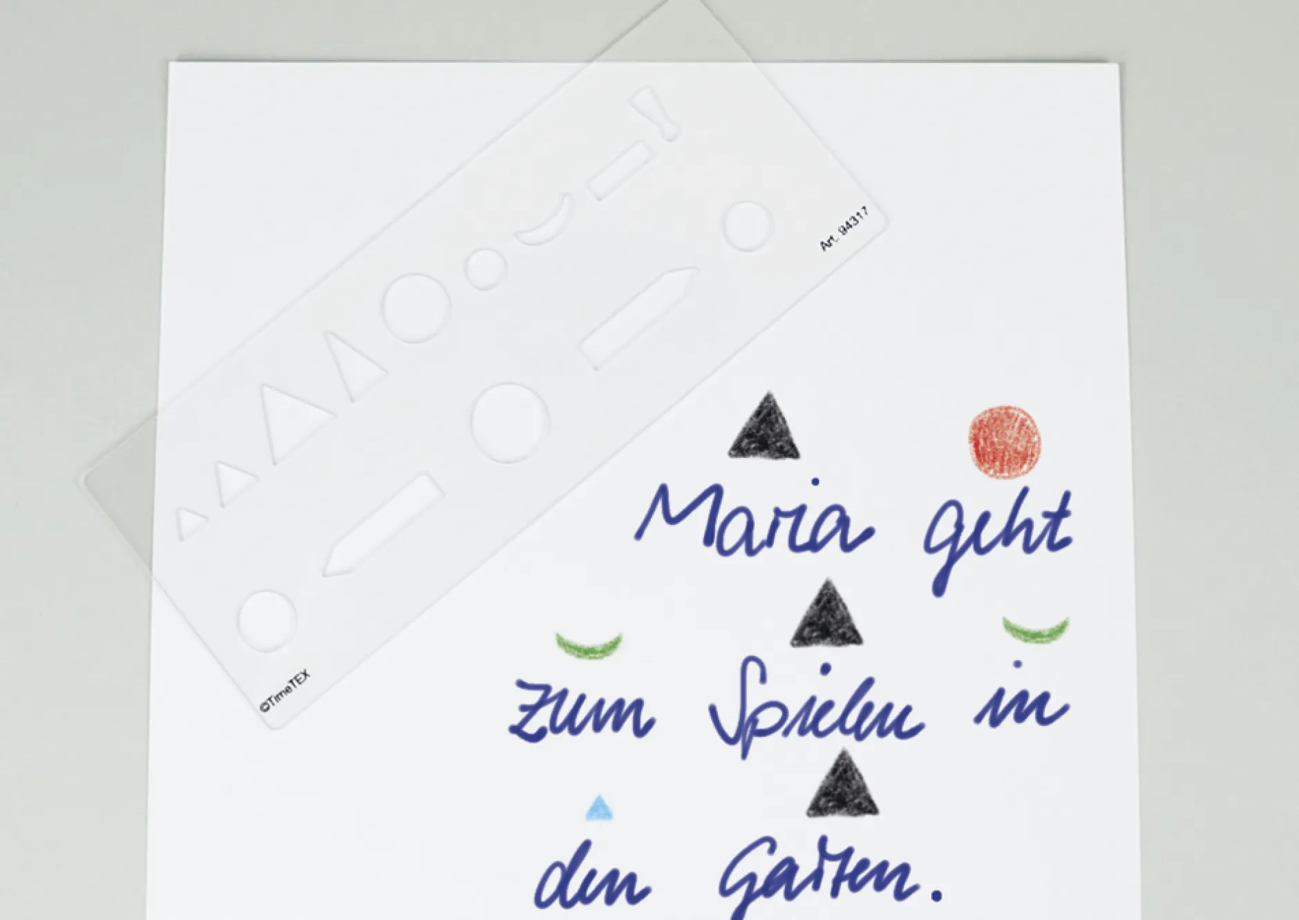 Wortarten-Schablone, ca. 175 x 70 mm, 1 mm Stärke "Montessori Premium"