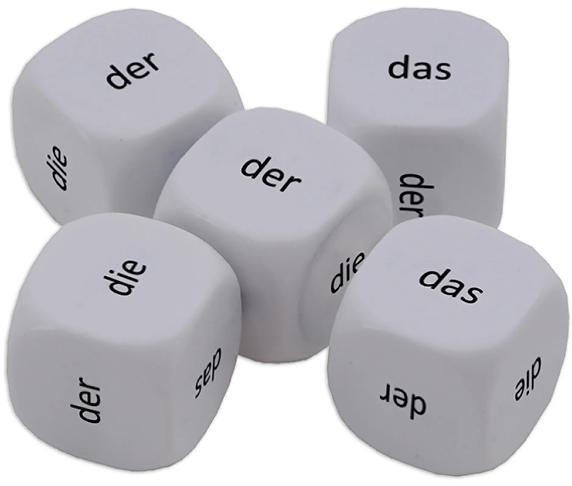 Würfel-Set Deutsch "Artikel" 5-tlg., 16 mm