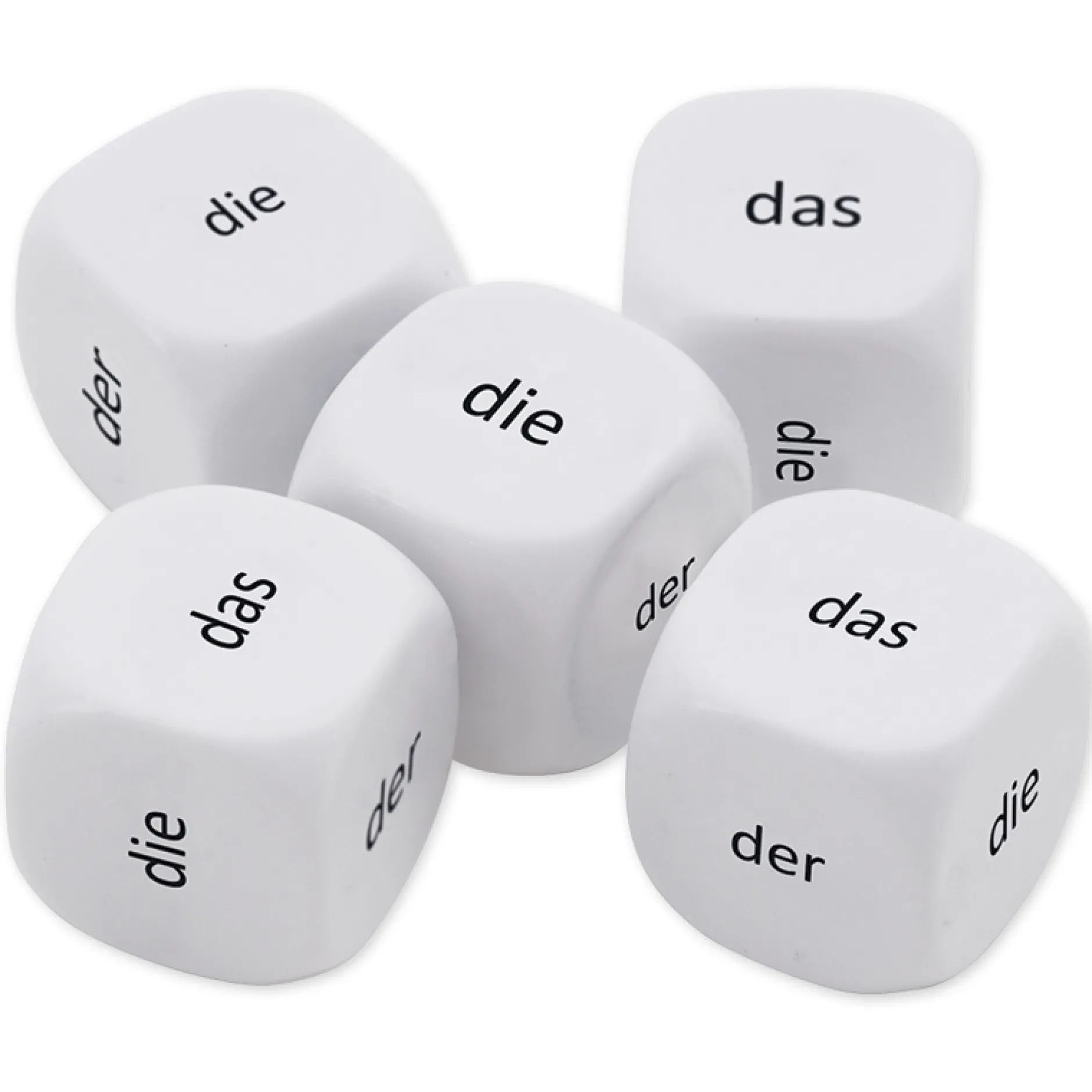 Würfel-Set Deutsch "Artikel" 5-tlg., 16 mm