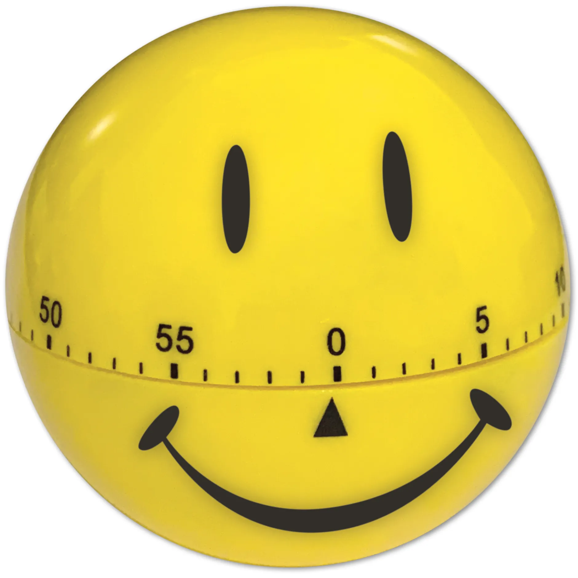 Zeitdauer-Uhr "lachendes Gesicht" gelb, ca. 7 cm ø