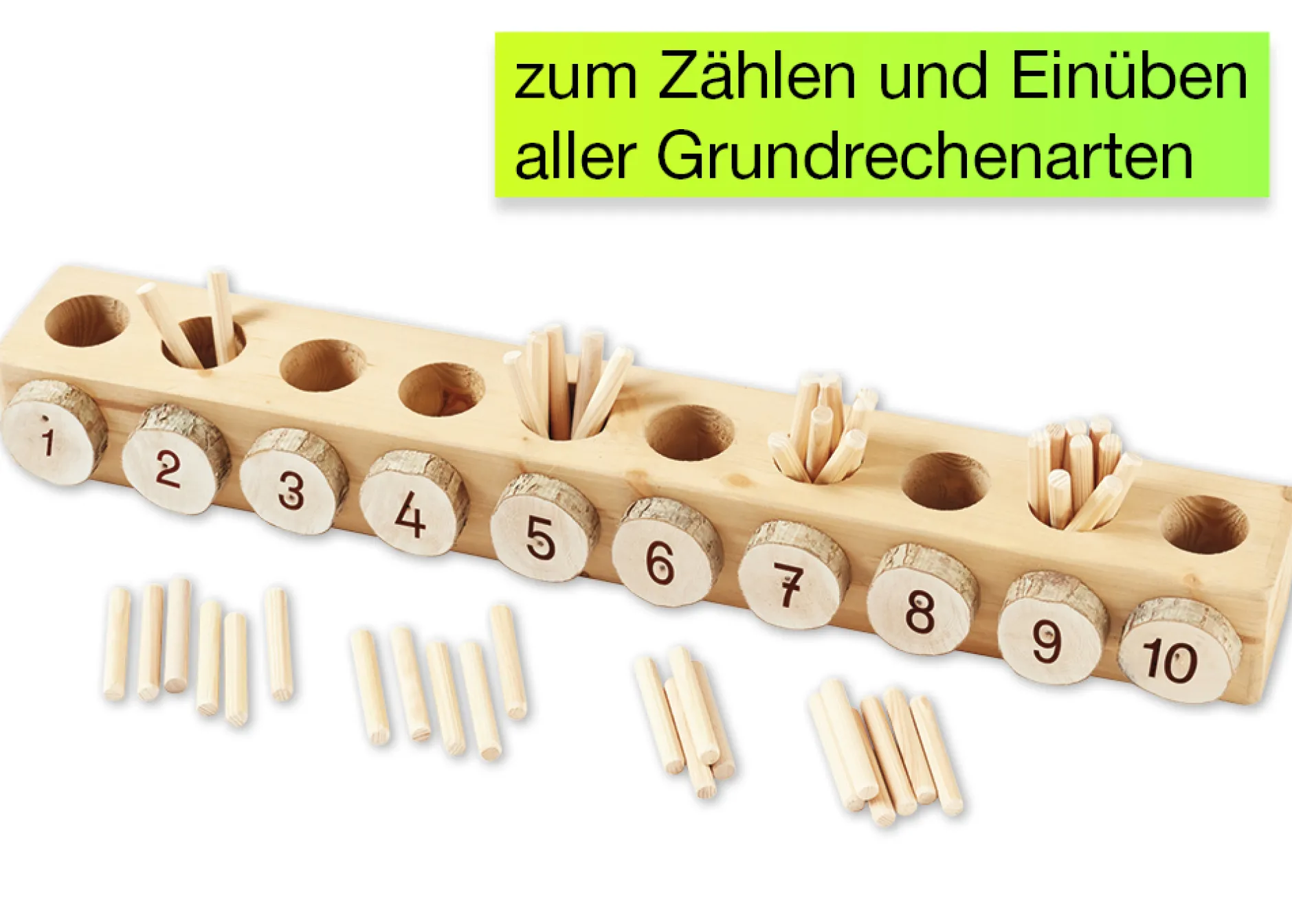 Zählbox mit Rechenstäbchen, 61-tlg.